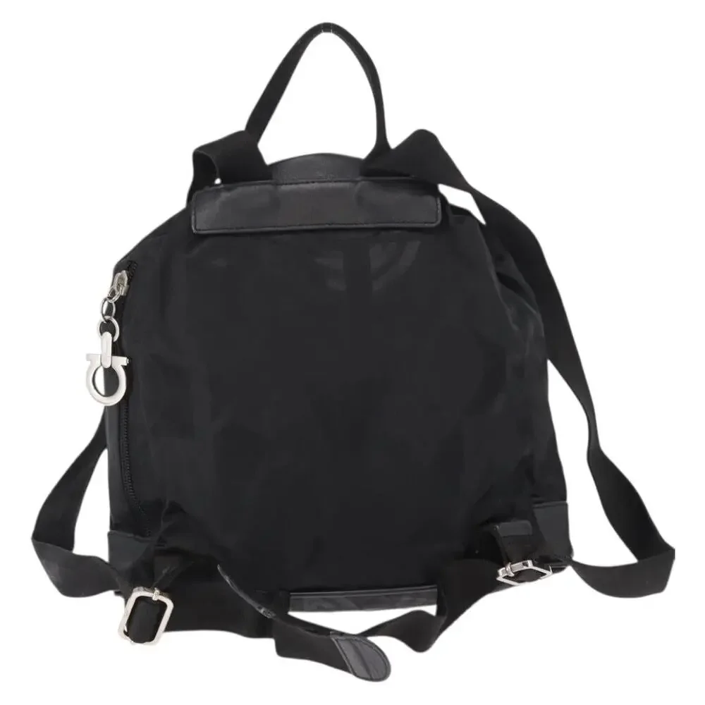 Salvatore Ferragamo Nylon Gancini Backpack Black